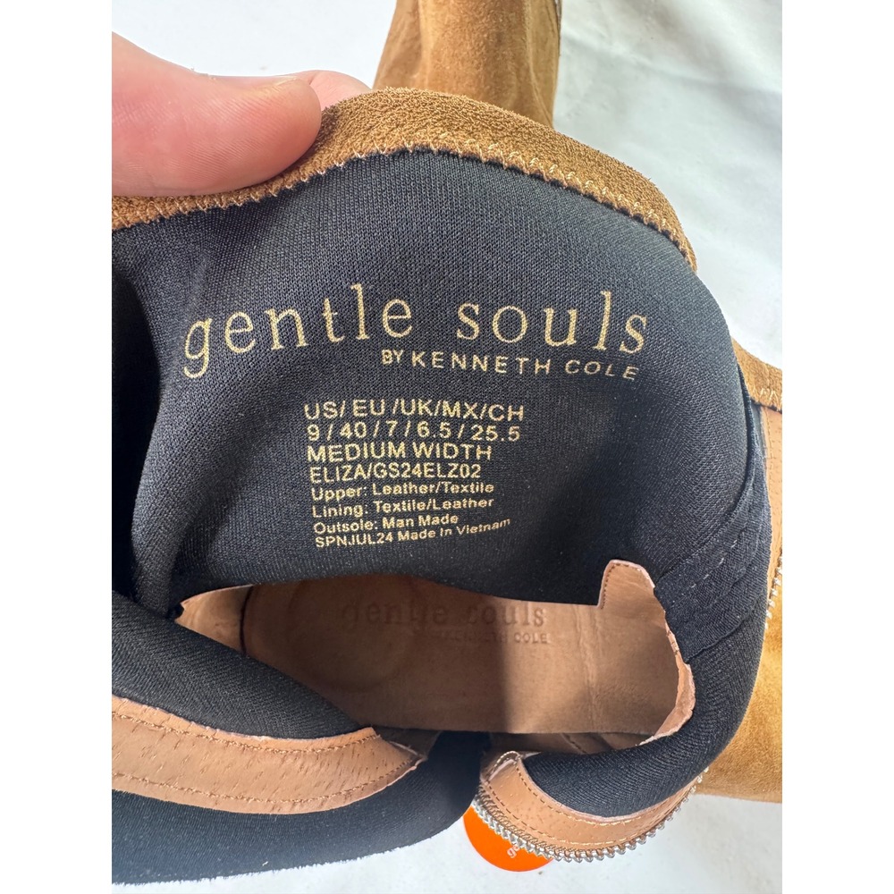 Gentle Souls Kenneth Cole Eliza Cognac Brown Water Resistant Suede Boots 9 - Picture 10 of 12